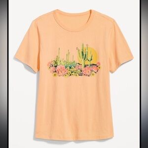 Old Navy EveryWear Graphic T-Shirt - Wild & Free - Apricot Wash - Large Tall